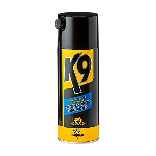 Bardahl K9 - Lubrificante Spray Superiore, Lubrificante Catena Moto Da Off-Road, Lubrificante Catena Moto O Catena Bici, Accessori Moto, Chain Lube