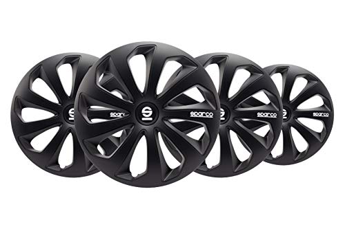 Sparco Spc1570Bk Copricerchi, Nero, 15", Set Di 4