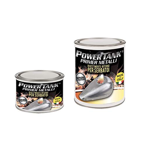 Power Tank - Trattamento Primer Metalli Ripara Serbatoio Medium 360 Grammi - Per Serbatoio Alluminio Acciaio - Kit Big 720 Grammi - Per Auto,Moto,Scoo