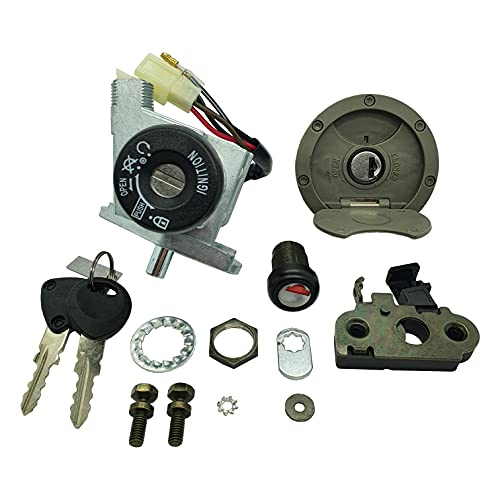 One By Camamoto Kit Serrature Completo Blocchetto Chiavi Avviamento (Cod 77208220 Con Tappo Benzina E Sportello Porta Oggetti Compatibile Con Yamaha A
