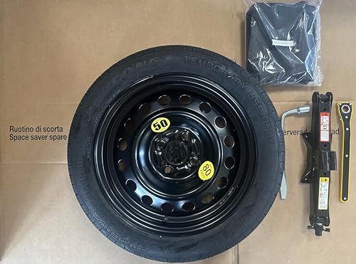D'Angelo Kit Ruotino Di Scorta 15" Compatibile Con Fiat Panda, Panda Cross, Stilo, 500, 500E, Bravo, Idea,Fiorino, Lancia Ypsilon, Musa Con Cric Chiav