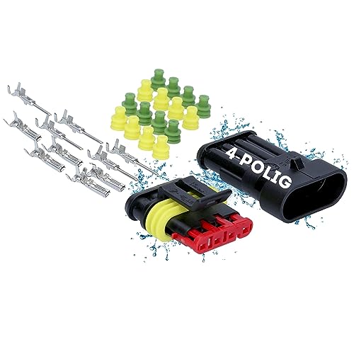 Kali-1004 Amp Superseal - Set Di Spine A 4 Poli Impermeabili Per Auto E Moto