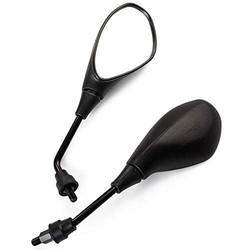 A-Pro Coppia Specchietti Retrovisori Nero Universali Scooter Moto 10Mm