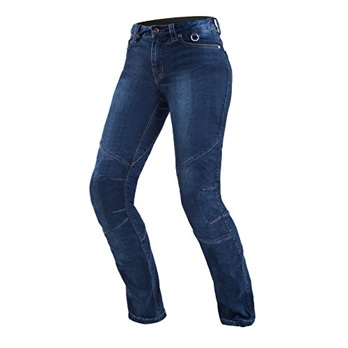 Shima Sansa Jeans Moto Donna - Pantalone Transpirante, Elasticizzati, Vestibilità Regolare Con Strato In Kevlar, Protezioni Ce Per Ginocchia E Fianchi