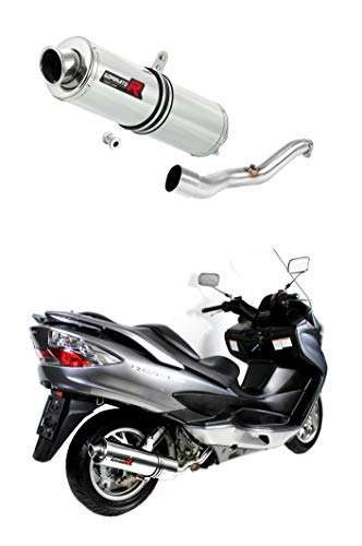 Burgman 400 Marmitta Racing Tondo Dominator Exhaust Terminale Di Scarico Silenziatore 2007 2008 2009 2010 2011 2012 2013 2014 2015 2016
