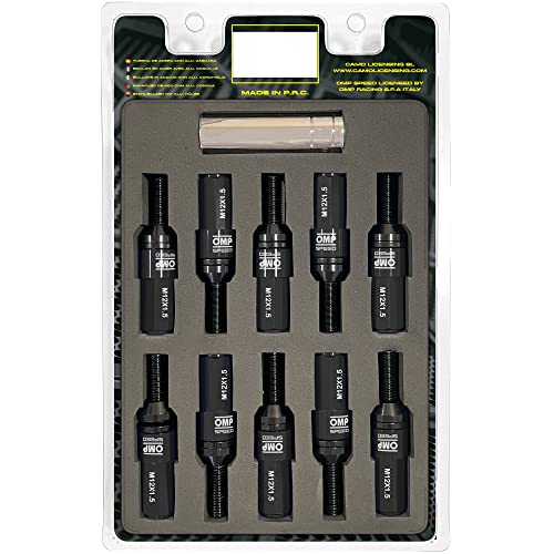 Omp Speed Set Di Viti Performance Con Protezione In Alluminio M12X1.5 Hex 17-19, L 28 Mm, Colore Nero Alluminio 7075+Din 12.9, 20+1 Per Scatola