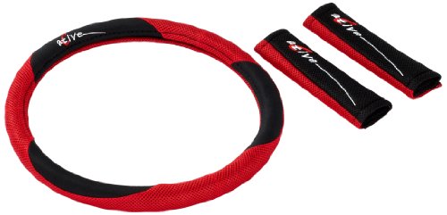 Unitec 75400 - Coprivolante E Imbottitura Per Cinture Di Sicurezza, Colore: Rosso