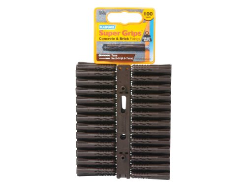 Plasplug, Stopper Da Parete Super Grips™, Sbp503, Colore: Marrone, Confezione Da 100