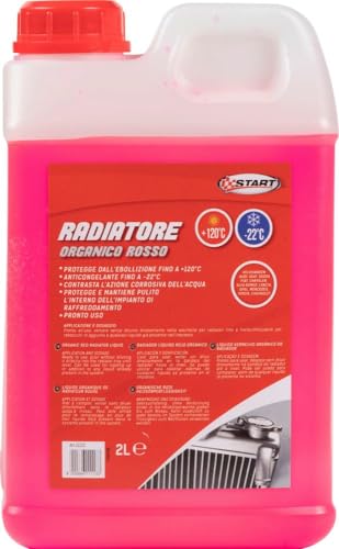 Liquido Radiatore Organico Rosso G12+ Da 2 Litri - Contrasta L'Azione Corrosiva Dell'Acqua - Protegge Dall'Ebollizione Fino A +120°C E Agisce Da Antic