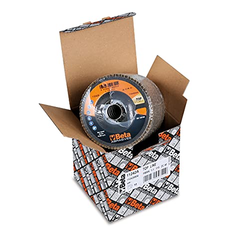 Beta 11242A - Dischi Lamellari Per Smerigliatrici Con Tela Abrasiva Allo Zirconio Ceramicato E Lamella Singola, 10 Unità, Diametro 115 Mm, Spessore 60