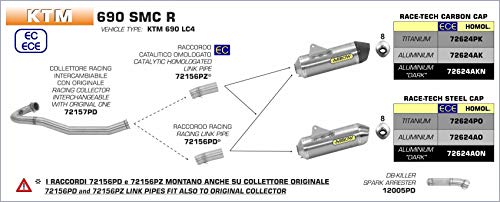 Arrow Collettore Racing Inox Ktm 690 Smc R '19 690 Enduro R '19 Per Marmitta Originale O Raccordo + Marmitta Arrow
