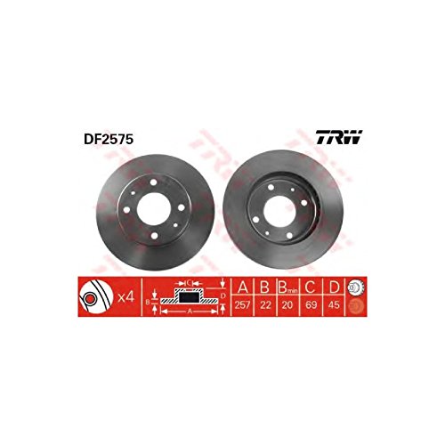Trw Automotive Df2575 Dischi Fr.Ant.Hyundai Sonata Ii (Y-3),
