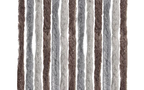 Brunner 7233100N.C38 Tendina In Ciniglia Per Porte, Finestre, Camper, Acapulco 56X185 Cm Colore Grigio/Argento/Marrone, 100% Pp