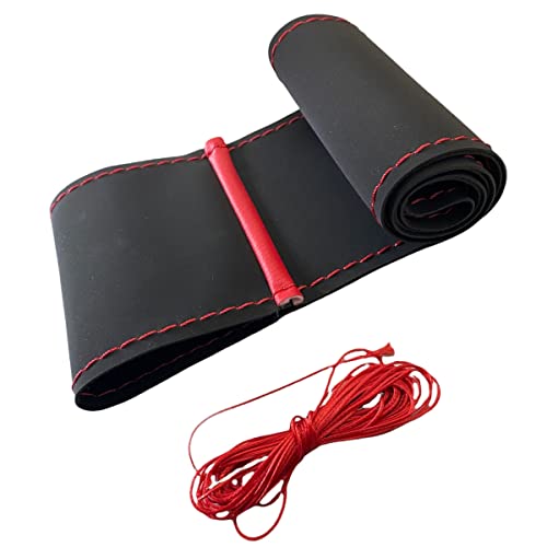 Lb104 - Coprivolante 37-39 Cm Con Lacci Neri Alcantara Con Cuciture Rosse
