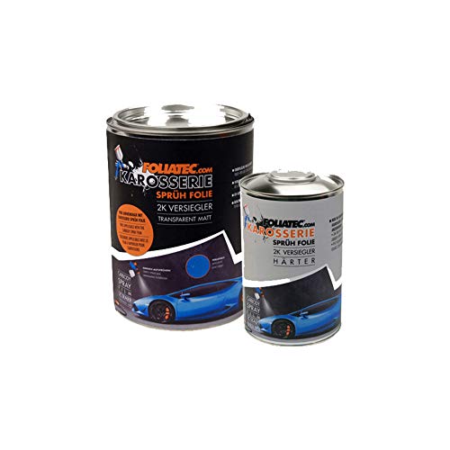 Foliatec Car Body Spray Film (Pellicola Spray Carrozzeria) Sigillatura - Claro Opaco - 2X 1L Sealer + 1X 1L Induritore