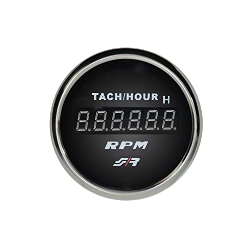 Simoni Racing Strumento Tm/C Contagiri 0-9999, Rpm 52 Mm Contagiri Digitale Per Auto O Camion, Per Motori Diesel E Benzina, Retroilluminazione Rossa