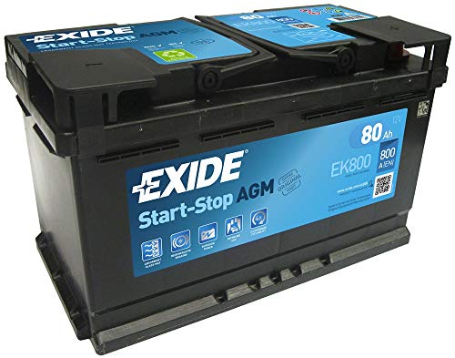 Exide 110 Agm Auto Batteria 80Ah Agm800 Ek800