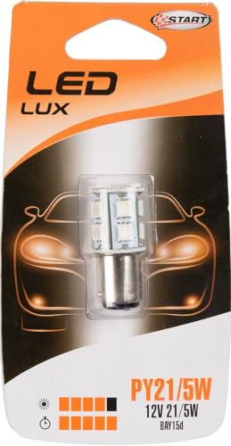 Py21/5W Lampadina Singola 13 Led Arancio Per Luci Auto 12V 21/5W Bay15D