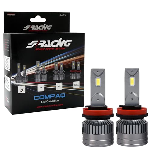 Simoni Racing H1 Led Conversion Compaq, Lampadine A Led Attacco H1, 5600Lm 6500°K