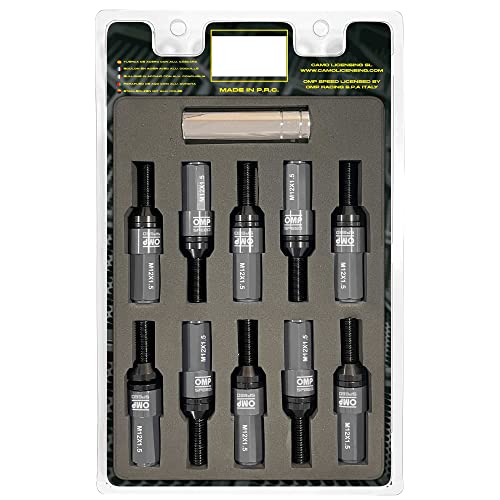 Omp Speed Set Di Viti Performance Con Protezione In Alluminio M12X1.5 Hex 17-19, L 28 Mm, Colore Argento Alluminio 7075+Din 12.9, 20+1 Per Scatola