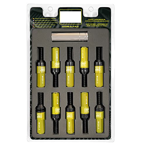 Omp Speed Set Di Viti Performance Con Protezione In Alluminio M12X1.5 Hex 17-19, L 28 Mm, Colore Giallo Alluminio 7075+Din 12.9, 20+1 Per Scatola