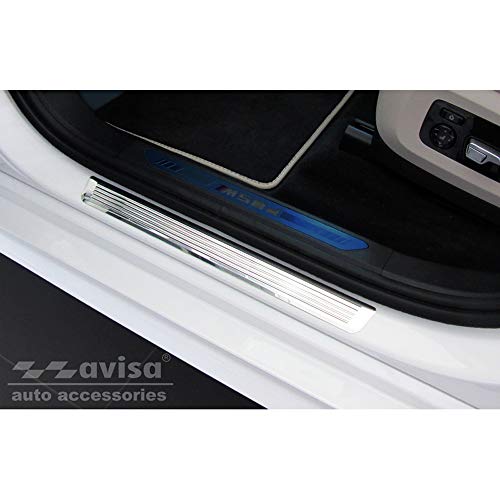 Avisa Listelli Battitacco In Acciaio Inox Compatibile Con Bmw X7 G07 2019- 'Lines' - 4-Pezzi