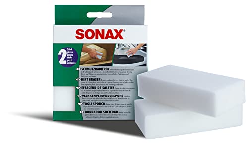 Sonax Spugnetta Togli Sporco (2 Pezzi) Elimina Tracce Tenaci Di Sporco, Macchie Di Cera E Polish Da Superfici In Plastica, Articolo Numero 04160000