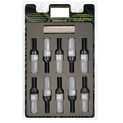 Omp Speed Set Di Viti Performance Con Protezione In Alluminio M14X1.5 Hex 17-19, L 28 Mm, Colore Grigio Alluminio 7075+Din 12.9, 20+1 Per Scatola