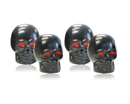 Foliatec Aircaps-Coperchio Valvole ''Skull'', Nero Con Occhi Rossi (Misura Universale)4 Pezzi