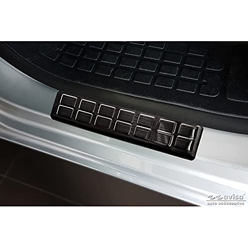 Listelli Battitacco In Acciaio Inox Nero Compatibile Con Citroën Spacetourer & Jumpy/Peugeot Expert & Traveller/Toyota Proace 2016-/Opel Vivaro/Zafira