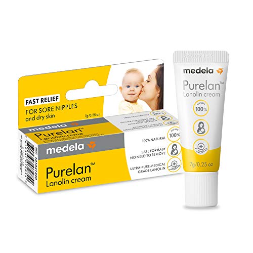 Medela Purelan 7G Crema Per Capezzoli Alla Lanolina Sollievo Rapido Per Capezzoli Doloranti E Pelle Secca, 100% Naturale, Ipoallergenico, Dermatologic