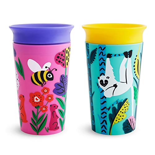 Tazza Munchkin Wildlove Miracle 360, Set Di Tazze Per Svezzamento Antigoccia, Senza Bpa Per Bambini A Partire Da 12 Mesi, Confezione Riciclata – Confe