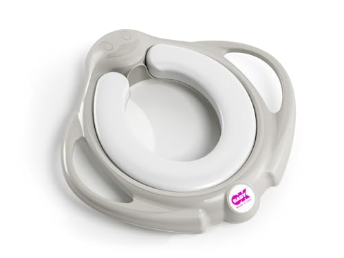Okbaby Pinguo Soft Riduttore Per Wc Con Morbida Seduta Imbottita, Grigio