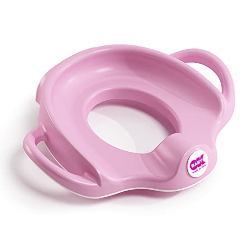 Okbaby Sofa - Riduttore Per Wc Con Bordo Antiscivolo - Schienale Alto Per Massimo Comfort E Ampie Maniglie Per Massima Stabilità Del Bambino - Rosa
