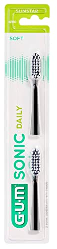 Gum Sonic Daily 4110-2 Testine Per Spazzola, Colore: Nero