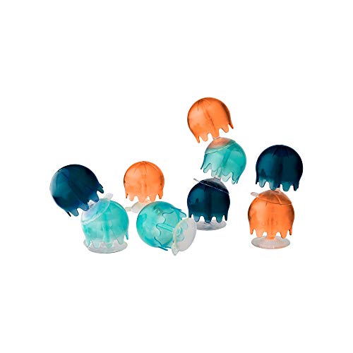 Boon Tomy Jellies Baby Bath Toys, 9 Jellyfish With Suction Cup - Bpa Free, Toddler Toy Suitable For 1, 2 & 3 Years Old Boys & Girls - Navy/Coral