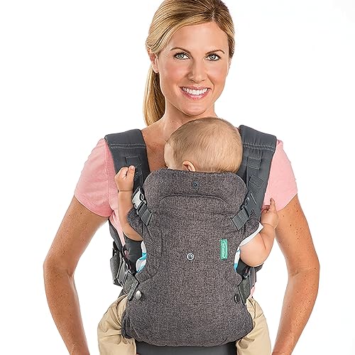 Infantino Flip Advanced 4-In-1 Marsupio Porta Bebè Convertibile - Ergonomico, 4 Posizioni Di Trasporto, Fronte Interno Ed Esterno, Per Neonati E Bambi
