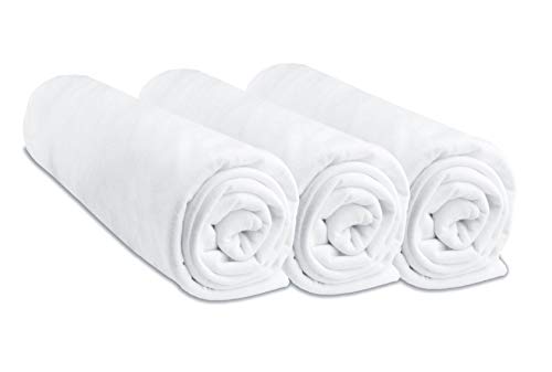 Set Di 3 Lenzuola In Cotone, 40 X 80 Cm, Allungabile A 40 X 90 Cm, Per Culla, Culla, Navicella, Colore: Bianco (Marca Easy Dort)
