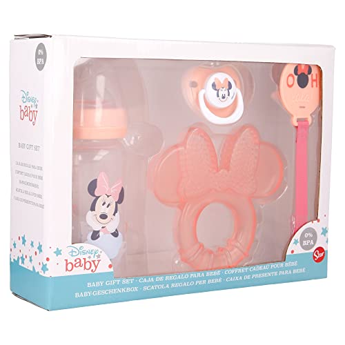 Set Premium 4 Pcs (Biberon 240 Ml, Chupete Anatomico, Mordedor Y Sujetachupetes) Minnie Indigo Dreams