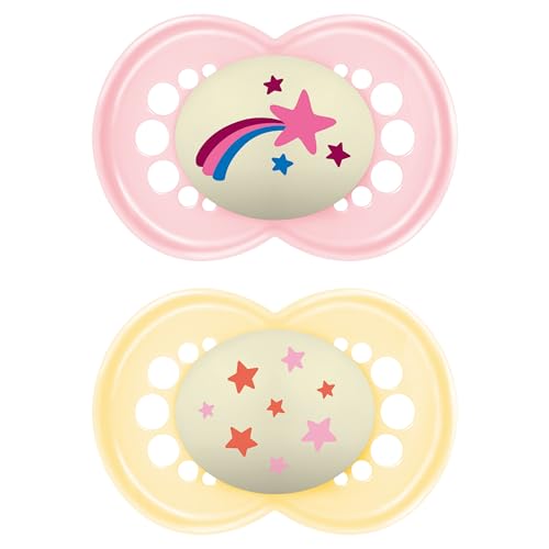 Mam Original Ciuccio Luminoso In Set Da 2 Succhietti Misura 16+ Mesi, Tettarella In Silicone Skinsoft, Bio-Circolare, Con Custodia Porta Succhietto, R