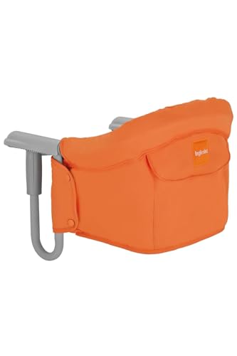 Inglesina Fast, Seggiolino Da Tavolo Pieghevole, Arancione (Orange), Facile Trasportare, Lavabile, Installazione Sicura, Fino A 15 Kg, 35 X 27 42 Cm