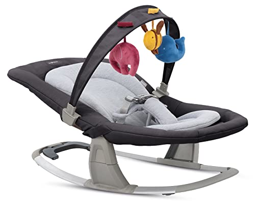 Inglesina Lounge Sdraietta Musicale, Pepper, Dalla Nascita Fino A 9 Kg, Dondolio Rilassante, Reclinabile, Cintura Di Sicurezza, 22 X 47 85 Cm; 2 Kg