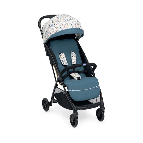 Chicco, Glee, Passeggino 0+ Mesi-22 Kg, Con Chiusura Automatica E Compatta, Capotte Estensibile Con Trattamenti Uv50+ Antipioggia, Schienale Reclinabi