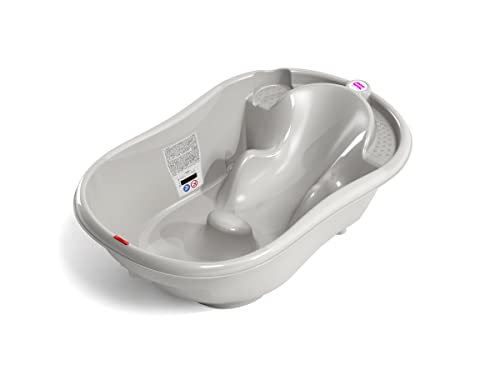 Okbaby Onda - Vaschetta Dal Design Ergonomico Per Il Bagnetto Del Neonato 0-12 Mesi - Grigio