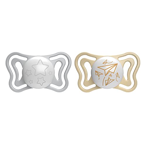 Chicco Physioforma Light Lumi, Succhietto Luminescente Al Buio, Ciuccio 6-16 Mesi, Tettarella In Silicone, Favorisce Il Corretto Sviluppo Della Bocca,
