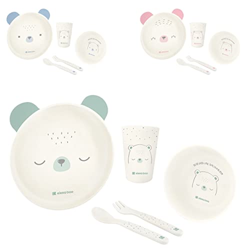 Kikkaboo Set Di Stoviglie Bambini Bear With Me 5 Pezzi, Motivo Animali, Ciotola, Colori:Ecologica