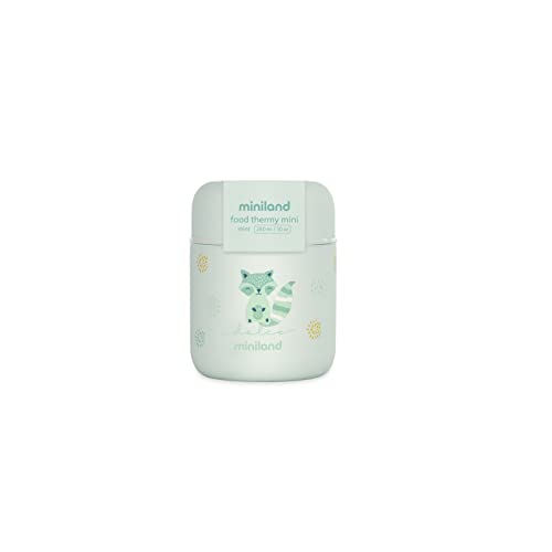 Miniland Food Thermy Mini Mint. Thermos Papillero Da 280Ml, Con Doppio Strato Di Acciaio Che Mantiene La Temperatura Del Cibo Per Ore.