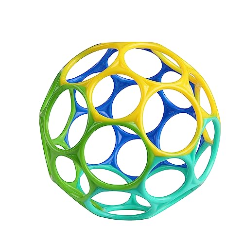 Bright Starts Oball Easy Grasp Classic Ball Giocattolo Per Neonati In Blu/Verde, Età A Partire Dal Neonato