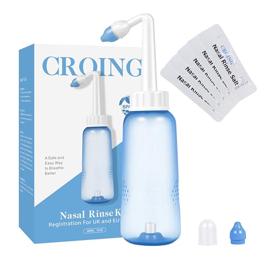 Croing - 40 X Sale + 1 X Neti Lota Bottiglia (300Ml) - Irrigatore Nasale Per Lavaggi Nasali Neti Pot Per Irrigazione Nasale Con Due Beccucci- Nasali S