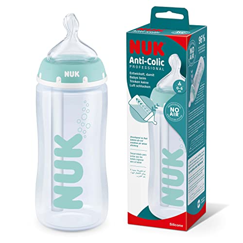 Nuk First Choice+ Biberon Professionale Anti-Colica | 0-6 Mesi | Controllo Della Temperatura | 300 Ml | Senza Bpa | Tettarella In Silicone | Blu
